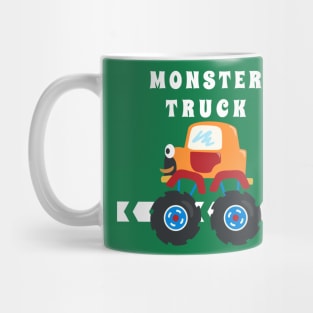 illustration of monster truck with cartoon style Mug